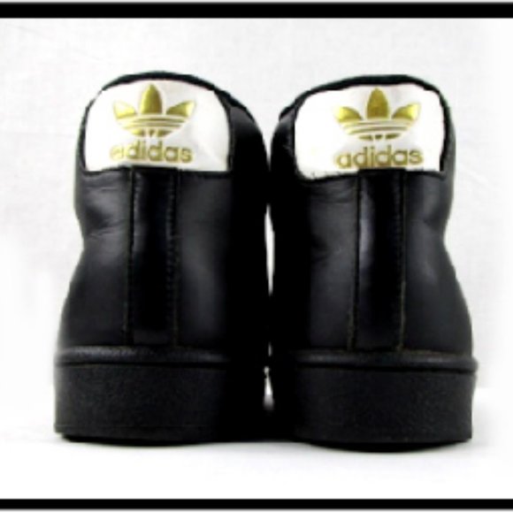 New Men\'s Adidas Originals Superstar Pro Model Athletic Leather Shoes Black/Gold main image 7
